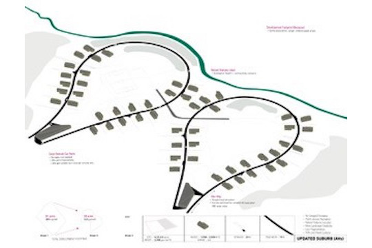 Map of suburban roadway concept